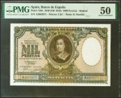 1000 Pesetas. 9 de Enero de 1940. Serie A. (Edifil 2021: 440, Pick: 120a). Reparado. EBC. Encapsulado PMG50.