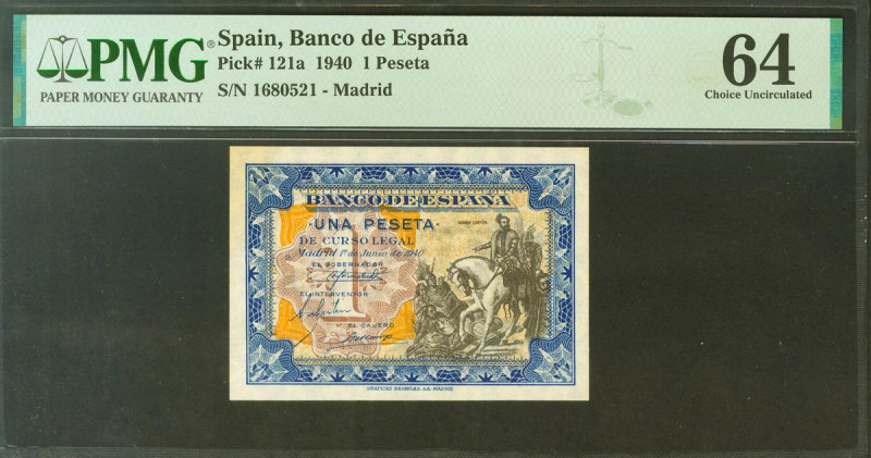 1 Peseta. 1 de Junio de 1940. Sin serie. (Edifil 2021: 441, Pick: 121a). Inusual...