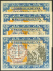 Conjunto de 4 billetes de 1 Peseta emitidos el 1 de Junio de 1940 con la serie C y todos ellos correlativos excepto uno con la serie D. (Edifil 2021: ...