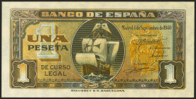 1 Peseta. 4 de Septiembre de 1940. Serie H. (Edifil 2021: 442a). Apresto original. SC.