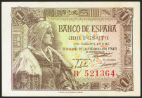 1 Peseta. 15 de Junio de 1945. Serie B. (Edifil 2021: 448a). Apresto original. SC-.