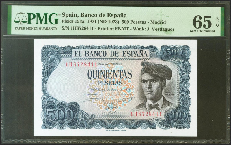 500 Pesetas. 23 de Julio de 1971. Serie 1H. (Edifil 2021: 473a, Pick: 153a). Inu...