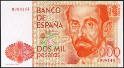 2000 Pesetas. 22 de Julio de 1980. Sin serie y numeración baja. (Edifil 2021: 479). SC-.