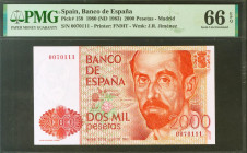 2000 Pesetas. 22 de Julio de 1980. Sin serie y numeración baja. (Edifil 2021: 479, Pick: 159). Inusual en esta excepcional calidad, apresto original. ...