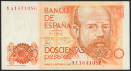 200 Pesetas. 16 de Septiembre de 1980. Serie especial 9A. (Edifil 2021: 480b). SC.