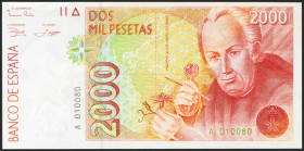 2000 Pesetas. 24 de Abril de 1992. Serie A. (Edifil 2021: 482a). SC--.