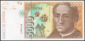 5000 Pesetas. 12 de Octubre de 1992. Sin serie. (Edifil 2021: 484). SC-.