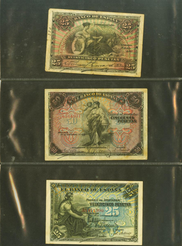 Precioso conjunto-colección de billetes del Banco de España de diferentes emione...
