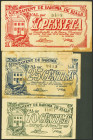 BARONIA DE RIALB (LERIDA). 10 Céntimos, 25 Céntimos y 1 Peseta. 10 de Octubre de 1937. (González: 6902/04). Serie completa, el 25 cts reparado con cin...