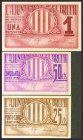 EL BRUCH (BARCELONA). 25 Céntimos, 50 Céntimos y 1 Peseta. (1937ca). (González: 7206/08). Serie completa. SC-.