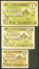 FARNERS DE LA SELVA (TARRAGONA). 25 Céntimos, 50 Céntimos y 1 Peseta. 14 de Octubre de 1937. (González: 7830/32). Serie completa. MBC/MBC+.