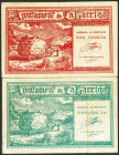 LA GARRIGA (BARCELONA). 25 Céntimos y 1 Peseta. Julio 1937. (González: 7986, 7988). Inusuales. MBC.