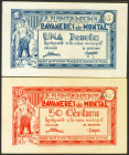 LLAVANERES DE MONTALT (BARCELONA). 50 Céntimos y 1 Peseta. (1937ca). (González: 8351/52). Inusual serie completa. EBC.