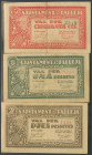 PALLEJA (BARCELONA). 50 Céntimos, 1 Peseta y 2 Pesetas. (1938ca). (González: 9134/36). Raros. MBC.