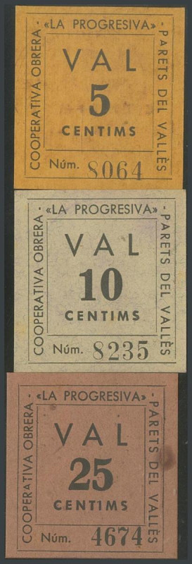 PARETS DEL VALLES (BARCELONA). 5 Céntimos y 25 Céntimos. Agosto 1937. (González:...