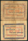 SENTERADA (LERIDA). 50 Céntimos y 1 Peseta. 1937. (González: 9942/43). Muy raros. BC.