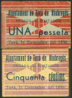 TORA DE RIUBREGOS (LERIDA). 50 Céntimos y 1 Peseta. 31 de Diciembre de 1936. (González: 10295/96). Rara serie completa. EBC.
