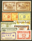 Conjunto de 20 billetes de la Guerra Civil de diferentes localidades y en diversas calidades. A EXAMINAR.