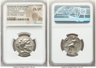 MACEDONIAN KINGDOM. Alexander III the Great (336-323 BC). AR tetradrachm (25mm, 12h). NGC Choice VF. Early posthumous issue of uncertain mint in Phoen...