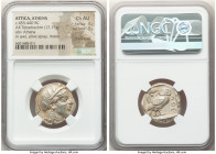 ATTICA. Athens. Ca. 455-440 BC. AR tetradrachm (23mm, 17.11 gm, 11h). NGC Choice AU 4/5 - 3/5, light scratches. Late transitional issue. Head of Athen...