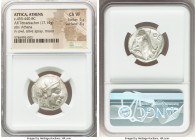 ATTICA. Athens. Ca. 455-440 BC. AR tetradrachm (22mm, 17.14 gm, 4h). NGC Choice VF 5/5 - 3/5. Late transitional issue. Head of Athena right, wearing c...