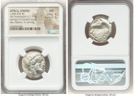 ATTICA. Athens. Ca. 440-404 BC. AR tetradrachm (24mm, 17.17 gm, 7h). NGC MS 4/5 - 3/5. Mid-mass coinage issue. Head of Athena right, wearing earring, ...