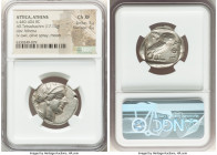 ATTICA. Athens. Ca. 440-404 BC. AR tetradrachm (25mm, 17.14 gm, 6h). NGC Choice XF 5/5 - 4/5. Mid-mass coinage issue. Head of Athena right, wearing ea...