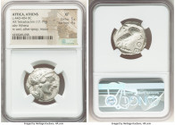 ATTICA. Athens. Ca. 440-404 BC. AR tetradrachm (24mm, 17.19 gm, 7h). NGC XF 5/5 - 4/5. Mid-mass coinage issue. Head of Athena right, wearing earring, ...