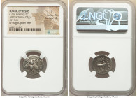 IONIA. Ephesus. Ca. 2nd century BC. AR drachm (19mm, 4.02 gm, 11h). NGC Fine 5/5 - 4/5. Simalion, magistrate. E-Φ, bee with straight wings seen from a...