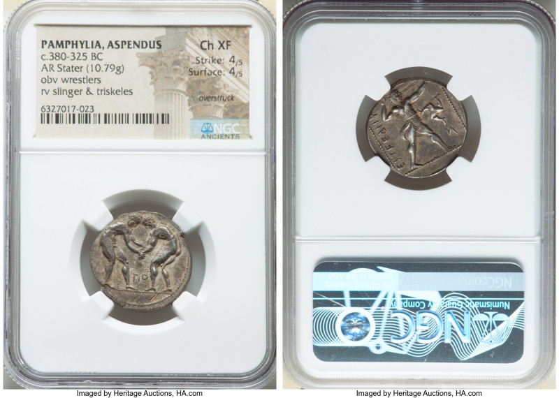 PAMPHYLIA. Aspendus. Ca. 380-325 BC. AR stater (21mm, 10.79 gm, 5h). NGC Choice ...