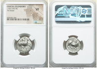CILICIA. Celenderis. Ca. 425-350 BC. AR stater (22mm, 12h). NGC VF. Persic standard. Youthful nude male rider, reins in left hand, kentron in right, d...