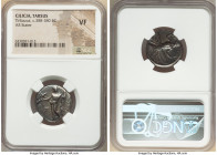 CILICIA. Tarsus. Tiribazus (ca. 388-380 BC). AR stater (20mm, 8h). NGC VF. TRYBZW (Aramaic), Baal, nude to waist, standing left, eagle in outstretched...