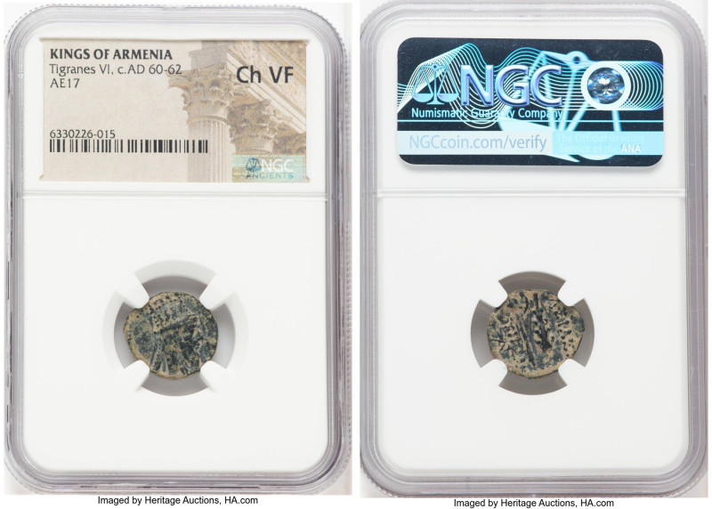 ARMENIAN KINGDOM. Tigranes VI (ca. AD 60-62). AE (17mm, 11h). NGC Choice VF. Art...