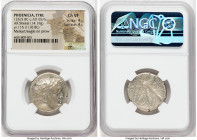 PHOENICIA. Tyre. Ca. 126/5 BC-AD 65/6. AR shekel (24mm, 14.19 gm, 1h). NGC Choice VF 4/5 - 4/5. Dated Civic Year 116 (11/0 BC). Laureate bust of Melqa...