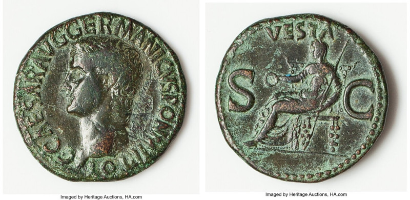 Gaius (Caligula) (AD 37-41). AE as (28mm, 10.63 gm, 7h). Choice Fine. Rome, 37-3...
