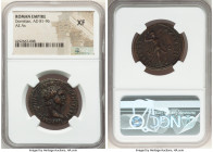 Domitian (AD 81-96). AE as (28mm, 5h). NGC XF. Rome, AD 86-87. IMP CAES DOMIT AVG GERM COS XIII CENS PER P P, laureate head of Domitian right / VIRTVT...