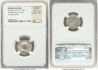 Hadrian (AD 117-138). AR denarius (18mm, 3.32 gm, 6h). NGC Choice XF 5/5 - 4/5. Rome, AD 118. IMP CAESAR TRAIAN HADRIANVS AVG, laureate, heroic bust o...