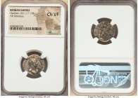 Hadrian (AD 117-138). AR denarius (19mm, 7h). NGC Choice VF. Rome, AD 119-120. IMP CAESAR TRAIAN HADRIANVS AVG, laureate, heroic bust of Hadrian right...