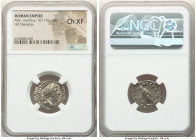 Marcus Aurelius, as Augustus (AD 161-180). AR denarius (19mm, 11h). NGC Choice XF. Rome, AD 170-171. IMP M ANTONINVS AVG TR P XXV, laureate head of Ma...