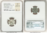 Marcus Aurelius, as Augustus (AD 161-180). AR/AE fourée denarius (18mm, 3.27 gm, 6h). NGC XF 5/5 - 3/5. Ancient forgery of Rome, AD 163. IMP M AVREL A...