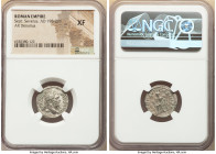 Septimius Severus (AD 193-211). AR denarius (19mm, 11h). NGC XF. Rome, AD 209. SEVERVS-PIVS AVG, laureate head of Septimius Severus right / P M TR P X...