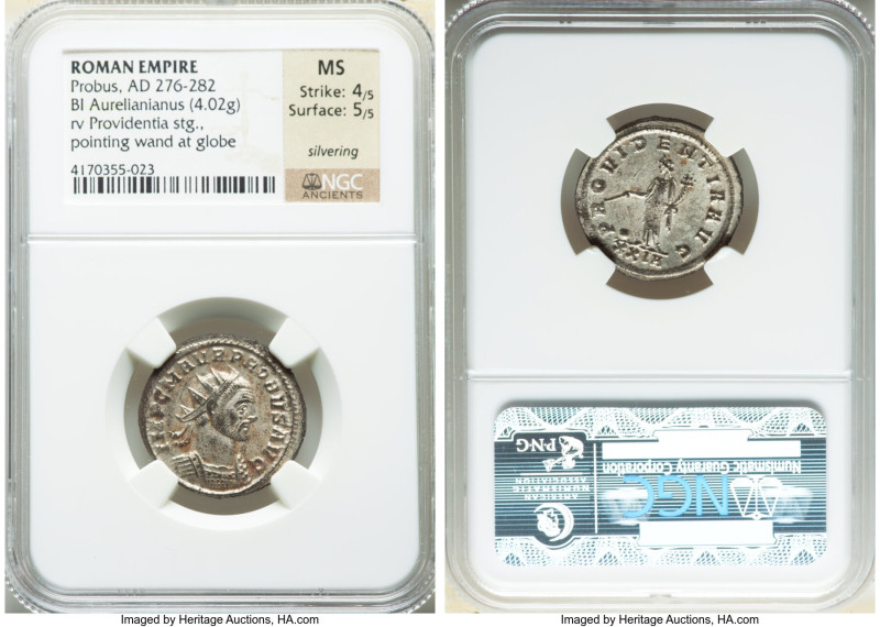 Probus (AD 276-282). BI antoninianus (22mm, 4.02 gm, 7h). NGC MS 4/5 - 5/5, Silv...