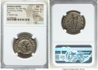 Diocletian (AD 284-305). BI follis or nummus (27mm, 8.89 gm, 6h). NGC MS 4/5 - 5/5, Silvering. Trier, 1st officina, AD 303-305. IMP DIOCLETIANVS AVG, ...