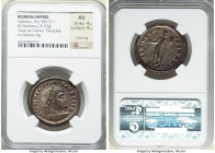 Galerius (AD 305-311). AE follis or BI nummus (30mm, 9.53 gm, 6h). NGC AU 4/5 - 4/5, Silvering. Heraclea, 2nd officina, ca. AD 297-283. GAL VAL MAXIMI...