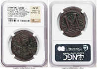Justinian I the Great (AD 527-565). AE follis or 40 nummi (38mm, 19.76 gm, 5h). NGC Choice VF 4/5 - 3/5. Antioch, 2nd officina, Regnal Year 26 (AD 552...