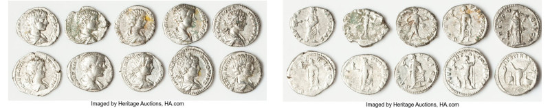 ANCIENT LOTS. Roman Imperial. Caracalla (AD 198-217). Lot of ten (10) AR denarii...