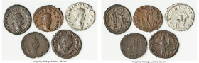ANCIENT LOTS. Roman Imperial. Lot of five (5) BI antoniniani. Fine-VF. Includes: Five BI antoniniani, various rulers and types. Total of five (5) coin...