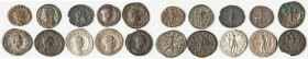 ANCIENT LOTS. Roman Imperial. Lot of ten (10) AR and BI issues. Fine-VF, edge chip. Includes: One AR denarius, two AR antoniniani, and seven BI antoni...