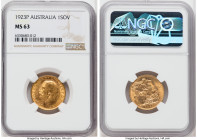 George V gold Sovereign 1923-P MS63 NGC, Perth mint, KM29, S-4001. 

HID09801242017

© 2022 Heritage Auctions | All Rights Reserved