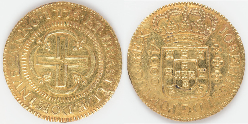 Jose I gold Contemporary Counterfeit 4000 Reis 1776-(L) XF, Lisbon mint, KM171.4...